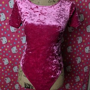 Velvet Hot Pink Bodysuit